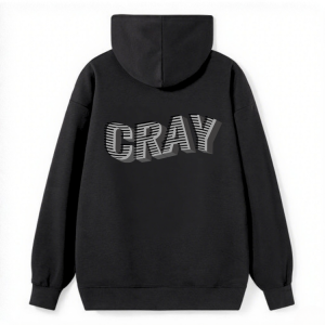 "CRAY" Text Print Hoodie